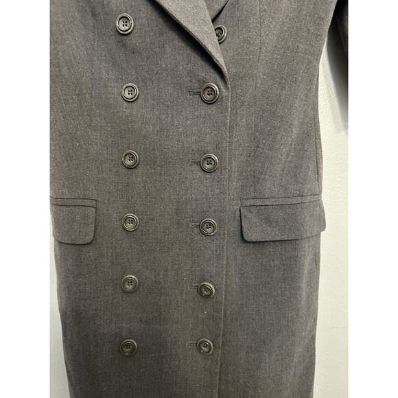 VTG Venus Gray Double Breasted Tuxedo Dress Coat 90s Airline Stewardess Preppy 6 - Picture 10 of 10